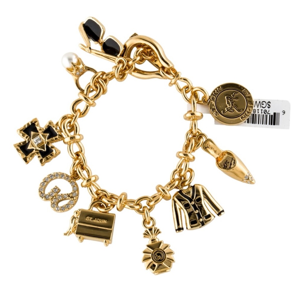 St. John Gold 50th anniversary collectors Charm Bracelet